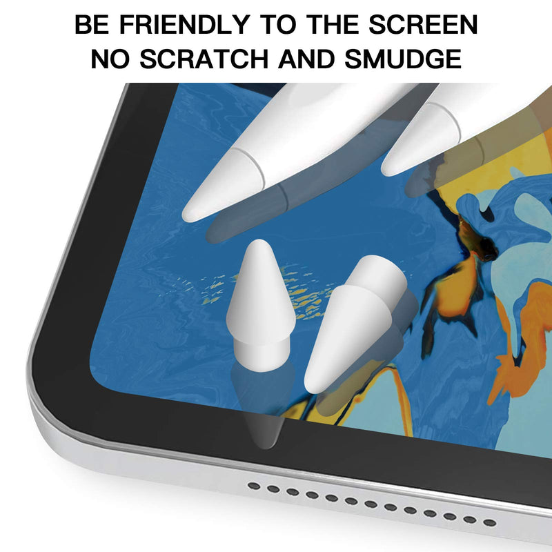 [Australia - AusPower] - MEKO 4 Pack Replacement Tips for Apple Pencil 1st Gen & 2nd Gen, Pen Nibs for iPad Pro Pencil- White A-White 