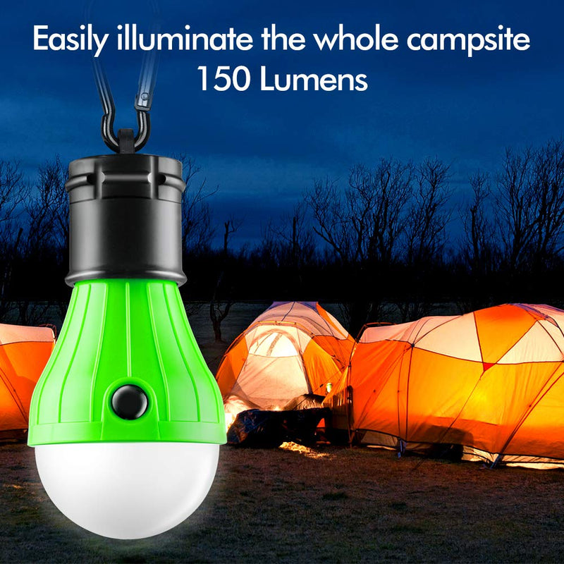 [Australia - AusPower] - FLY2SKY Tent Lamp Portable LED Tent Light 4 Packs Clip Hook Hurricane Emergency Lights LED Camping Light Bulb Camping Tent Lantern Bulb for Camping Hiking Fishing Outage B-CLOSED-HOOK 