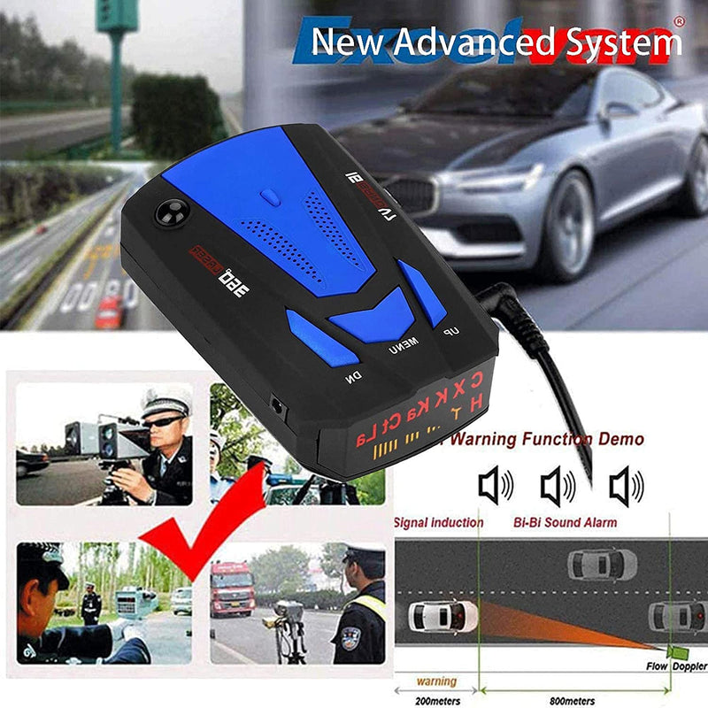 [Australia - AusPower] - MAEAMSY [New Upgrade] Radar Detectors for Cars, 360-Degree Monitoring Long-Distance Remote Warning, Full-Band Monitoring, Voice Prompt, Away from Fines.(V7-Blue) Blue 