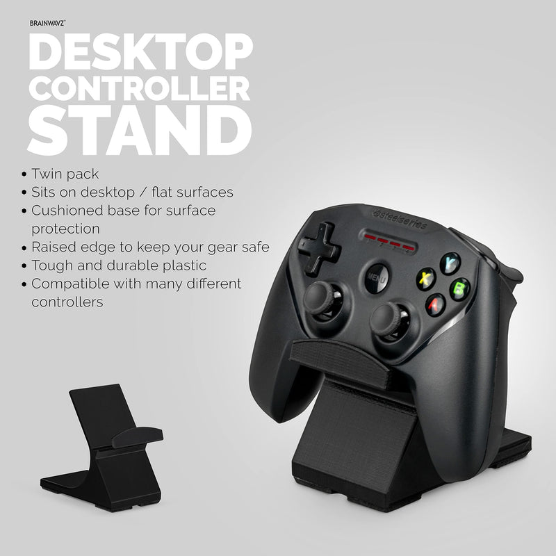 [Australia - AusPower] - Game Controller Desktop Holder Stand (2 Pack) - Universal Design for Xbox ONE, PS5, PS4, PC, Steelseries, Steam & More, Reduce Clutter UGDS-05 by Brainwavz 