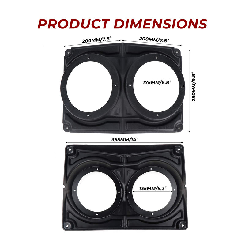 [Australia - AusPower] - UTV Speaker Pod Enclosure, Kemimoto Universal 6.5" Speaker Systems Hard Roof Accessories Compatible with Polaris RZR, Can Am X3, Cart, UTV 