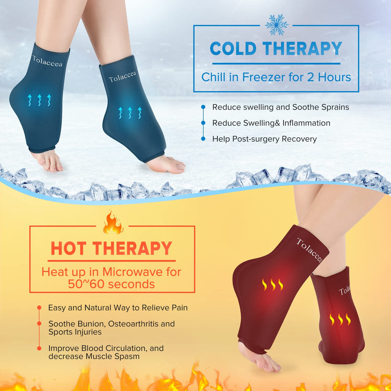 [Australia - AusPower] - Ankle Foot Ice Pack Wrap for Injuries, Reusable Gel Ice Pack for Hot and Cold Therapies, Flexible Cold Pack for Achilles Tendonitis,Plantar Fasciitis,Swelling,Sprained,Post-Surgery Recovery L-(pack of 1) 