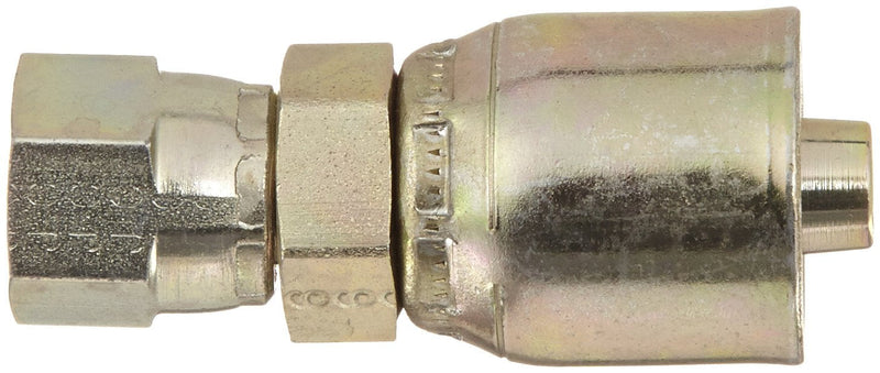 [Australia - AusPower] - Aeroquip 1GA5FJ6 Carbon Steel Global OTC (Over the Cover) Crimp Hose Fitting JIC 37 Degree Female Swivel, Straight, 3/8" Hose ID, 5/16" Tube Size 