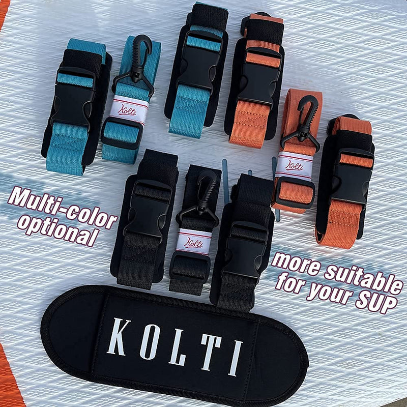 [Australia - AusPower] - Kolti Paddle Board Carry Strap, Adjustable Heavy-Duty SUP Carrying Support Strap for Surfboard Stand Up Paddleboard Canoe Longboard Carry Belt Paddle Board Accessories Black 