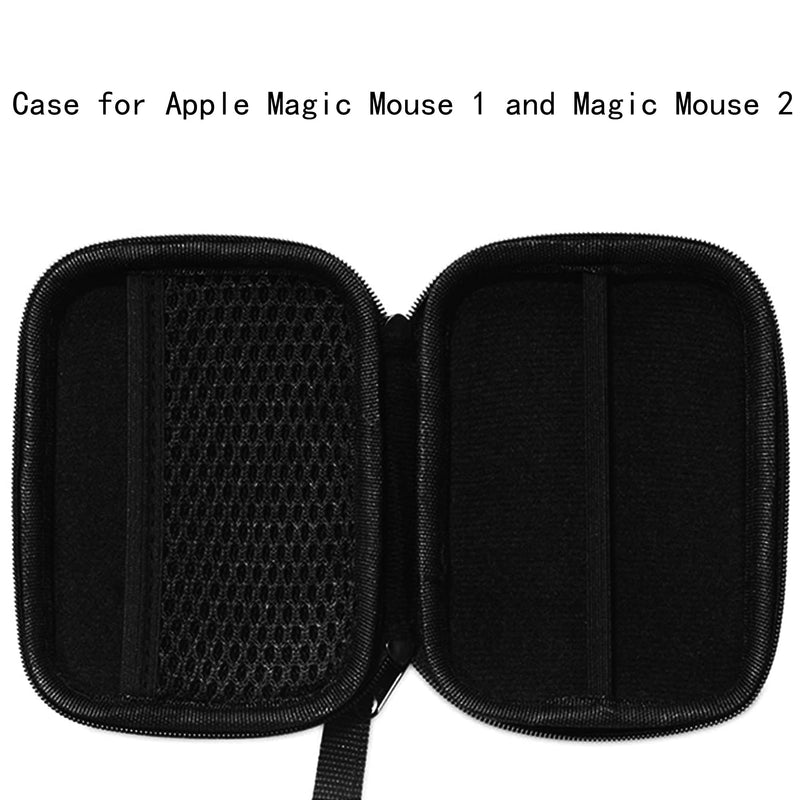 [Australia - AusPower] - Case for Apple Magic Mouse 1 and Magic Mouse 2, Travel Electronics Accessories Organizer Bag, Shockproof Box with Mesh Accessories Pocket for Cable Charger Cord Flash Drive Nylon (Black) 