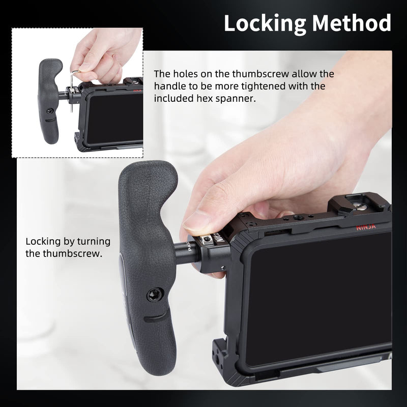 [Australia - AusPower] - Nitze Side Handle Kit with 1/4" Screw and Detachable Locating Pins for Smartphone Cage, iPad Cage and Monitor Cage - PA32D 