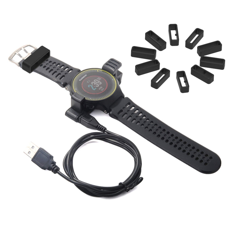 [Australia - AusPower] - Band Keepers Compatible with Garmin Instinct/Instinct 2/Vivoactive 4/Fenix 7/Fenix 6/Fenix 5 Watch Bands, Silicone Fastener Rings Security Loop/Holder/Retainer (Black-6pcs) Black-6pcs 