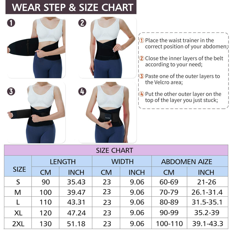 [Australia - AusPower] - Jueachy Waist Trainer for Women Breathable Waist Trimmer Belly Band Stomach Shaper for Women Small Black 
