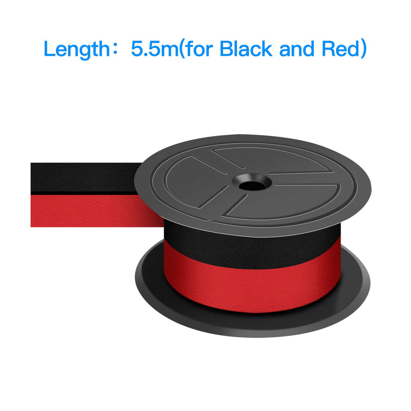 [Australia - AusPower] - LxTek Replacement for GR24 Universal Twin Spool Calculator Ribbon use with Nukote BR80c, Sharp El 1197 P III, Porelon 11216, Dataproducts R3027 (Black/red, 12-Pack) Tray 