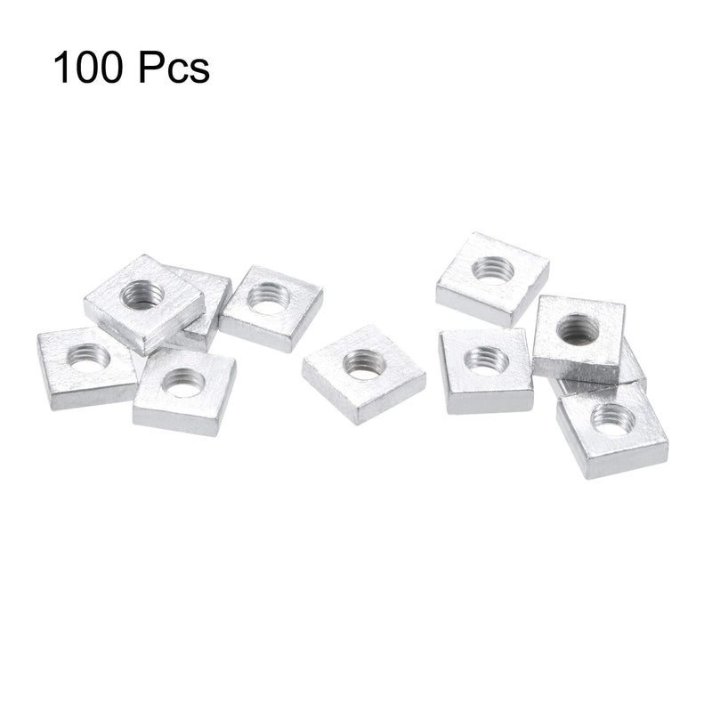 [Australia - AusPower] - uxcell Square Nuts, M3x6mmx2mm Zinc-Plated Metric Coarse Thread Assortment Kit, 100 Pcs 