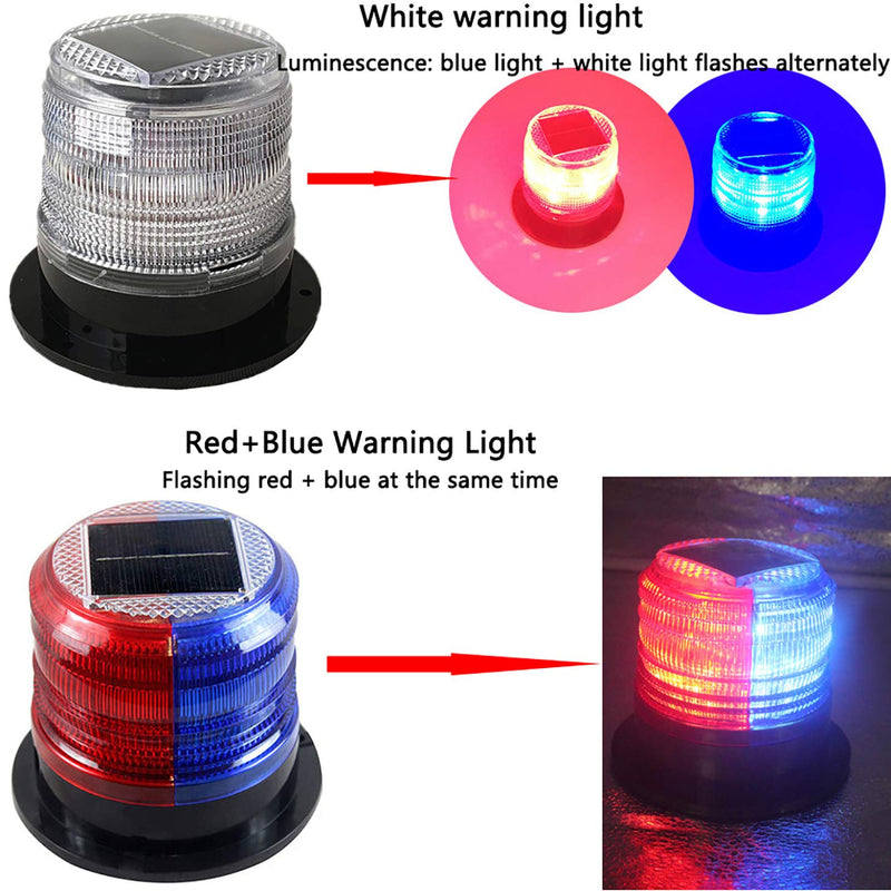 [Australia - AusPower] - RISOON Solar Strobe Warning Safety Flashing Light/Ceiling Strobe Light, with Strong Magnetic Base Waterproof for Construction, Traffic, Factory, Crane Tower, Boat Navigation (Blue) Blue 