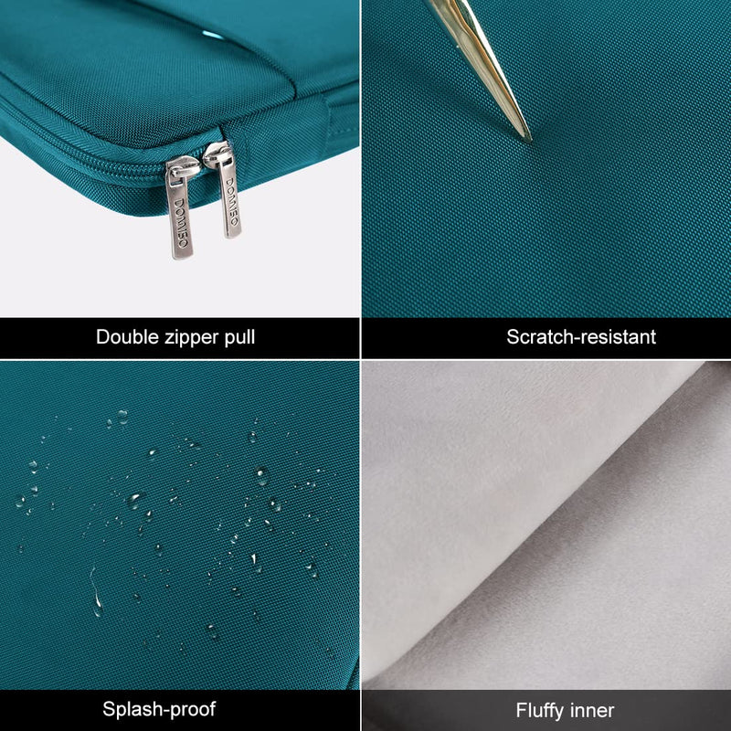 [Australia - AusPower] - DOMISO 15.6 inch Laptop Sleeve Case Water Resistant Shockproof Protective Computer Bag for 15.6" Notebook/HP Pavilion Envy 15/Dell XPS 15/IdeaPad ThinkPad,Turquoise Turquoise 