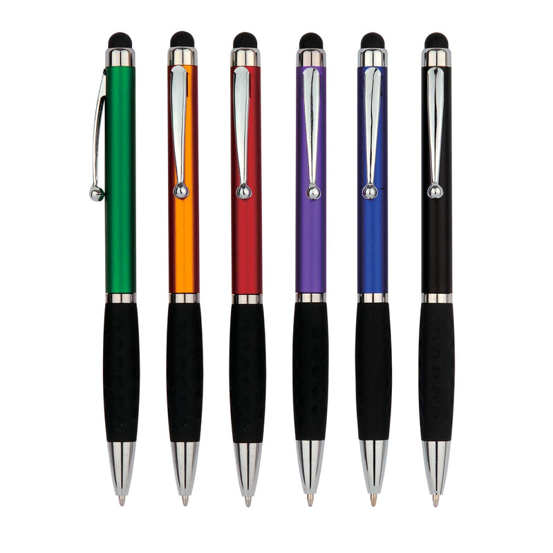 [Australia - AusPower] - NuVision 2 in 1 Stylus Ballpoint Pen,Comfort Grip Ball Pen For Universal Touchscreen Device, Pad Phone and Android Galaxy Note Tablets Kindle, Fine Point, 6 Colors Black Refill 