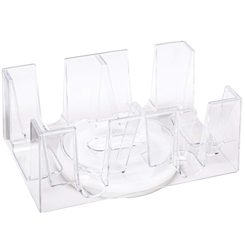 [Australia - AusPower] - Brybelly Elite 6-Deck Rotating Card Tray - Improved Smooth 360 Degree Swivel - Convenient Playing Card Holder Great for Canasta, Hand and Foot, Dealing and Discard Accessories 