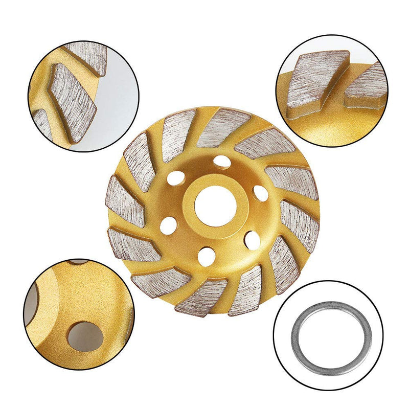 [Australia - AusPower] - SogYupk 4-Inch Concrete Turbo Diamond Grinding Cup Wheel for Angle Grinder 12 Segs Heavy Duty ,Yellow 