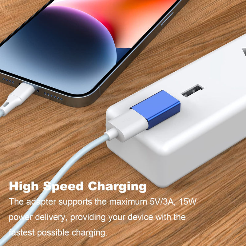 [Australia - AusPower] - AreMe 90 Degree USB 3.0 Adapter 2 Pack, Left and Right Angle USB A Male to Female Converter Extender for PC, Laptop, USB A Charger, Power Bank and More (Blue) Left/Right Blue 