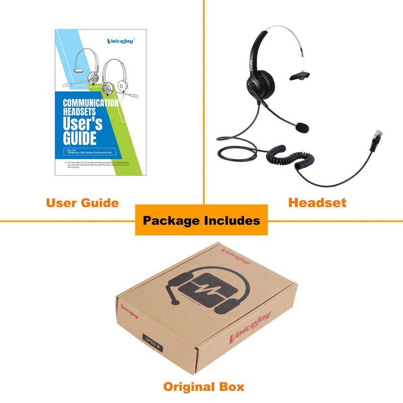 [Australia - AusPower] - Office Headset with RJ9 Plug for Yealink T20P T22P T26P T28P Phones Work for Avaya 1608 9630 9640 9650 9620,GrandStream GXP-2130 2140 2160 
