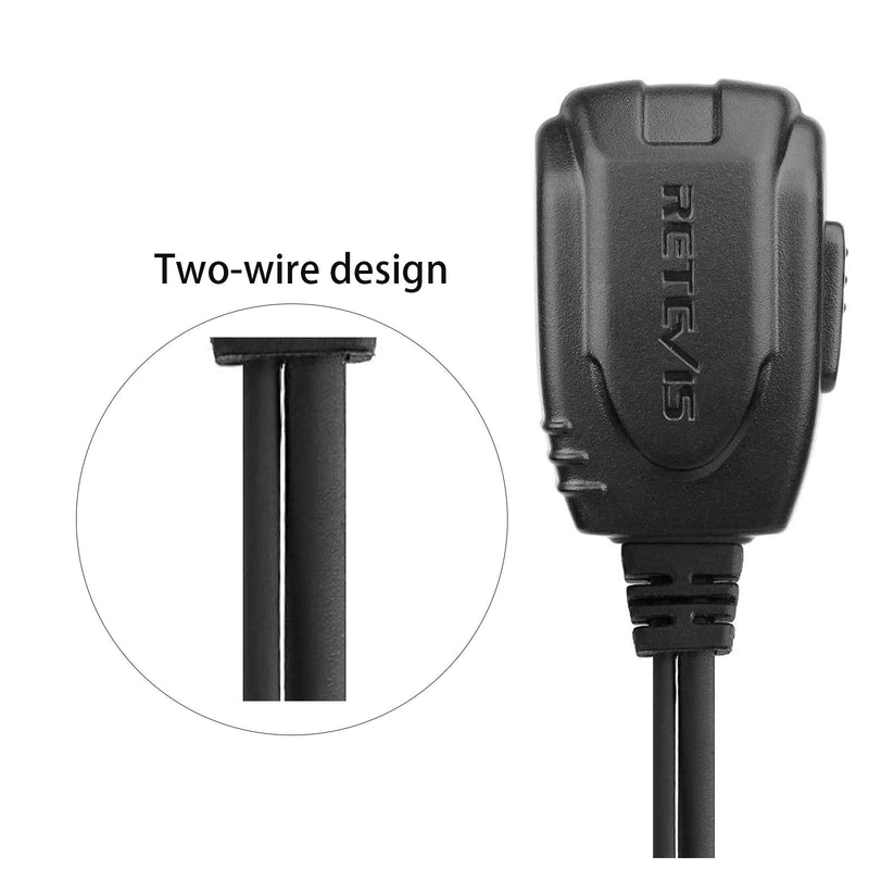 [Australia - AusPower] - Retevis Walkie Talkie Earpiece for Ailunce HD1 Retevis RT29 RT47 RT48 RT82 RT87, Two Way Radio Covert Acoustic Tube Headset with Mic PTT (1 Pack) 