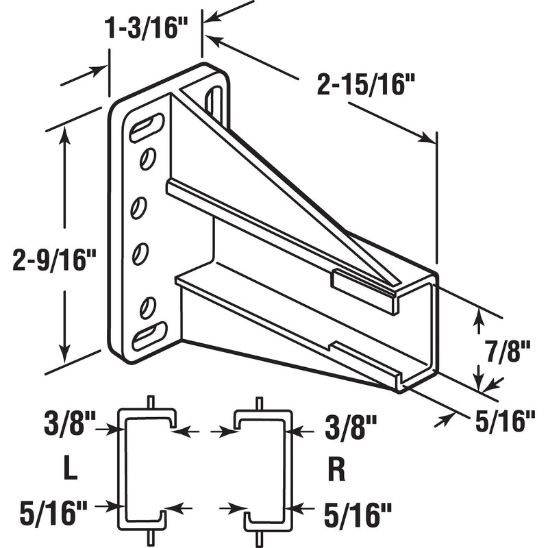 [Australia - AusPower] - PRIME-LINE R 7240 Drawer Side Track Back Brackets , White 