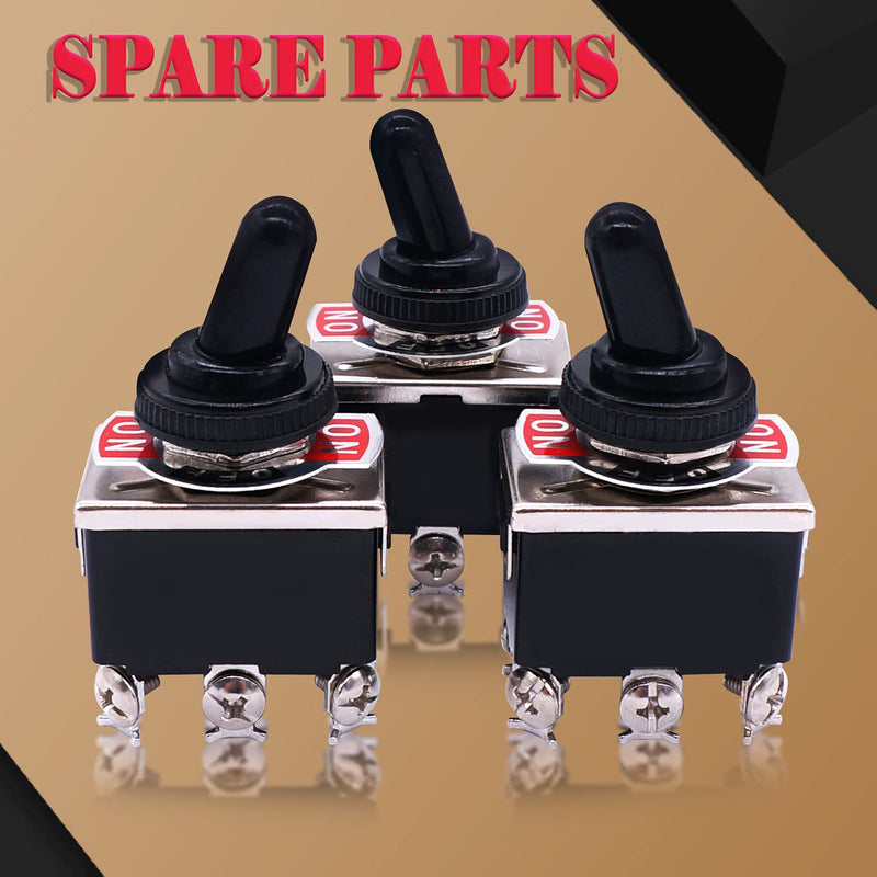 [Australia - AusPower] - Twidec/3Pcs Heavy Duty Rocker Toggle Switch 16A 250V AC DPDT 3 Position 6 Pin ON/Off/ON Switch with Metal Bat Waterproof Boot Cap Cover Ten-1322-B203 3PCS 