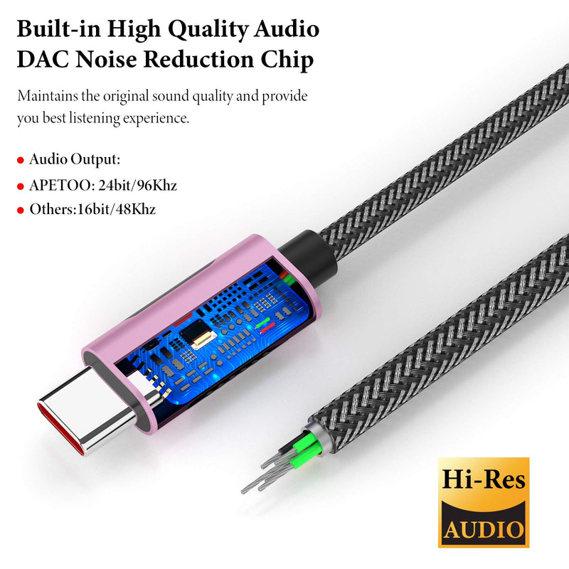 [Australia - AusPower] - USB C to 3.5mm Adapter for Samsung S21 Ultra, APETOO Galaxy S20 FE Headphone Adapter USB C to Aux Audio Dongle Cable Cord for Galaxy S20 Note 20 Ultra S20+ Note 10+, Pixel 6 5 4 XL, Oneplus 9 8 