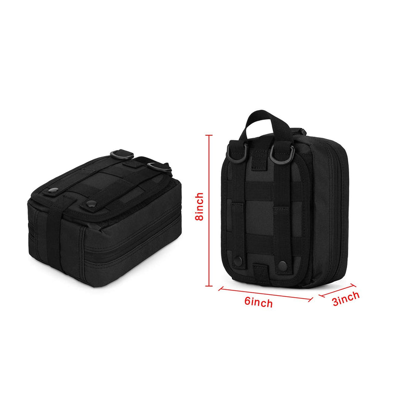 [Australia - AusPower] - Gonex MOLLE Medical Pouch EMT First Aid Pouch Rip-Away IFAK Tactical Utility Pouch for Outdoor Activities Medical Supplies (Bag Only) Black 