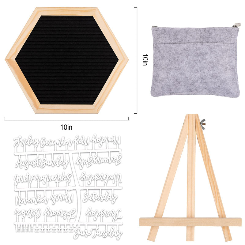 [Australia - AusPower] - Whaline Double Sided Felt Letter Board Kit with 510 Letters Month Wooden Stand Felt Bag Felt Letter Board Hexagon Felt Letter Board for Home Baby Nursery School Classroom Teaching Tool Office 