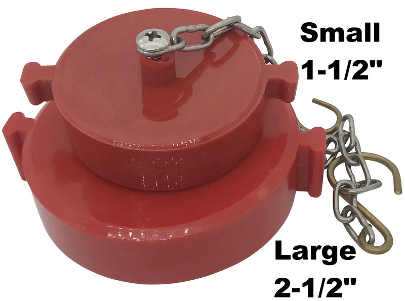 [Australia - AusPower] - Happy Tree (2 Pack) 2-1/2" NST/NH Plastic Fire Hose Connection Standpipe Cap Fitting and Chain fire Equipment Red Plastic Anti Theft FDC Cap 2.5 Inch 