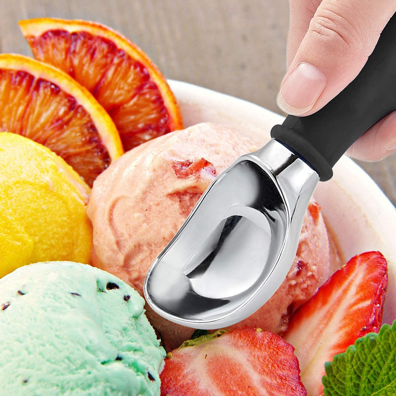 [Australia - AusPower] - ChirRay Ice Cream Scoops Alloy Digging Ball Spoon Dessert Fruit Shovel For Home Restaurant (2 Black) 2 Black 