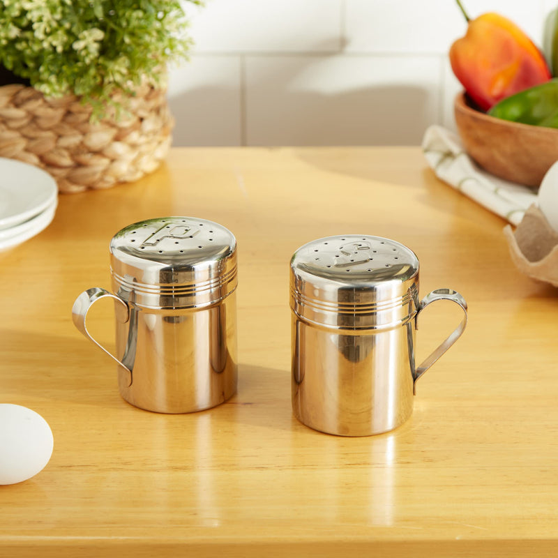 [Australia - AusPower] - RSVP Endurance 18/8 Stainless Steel Stove Top Salt and Pepper Shakers, 10 ounce (.3L) 