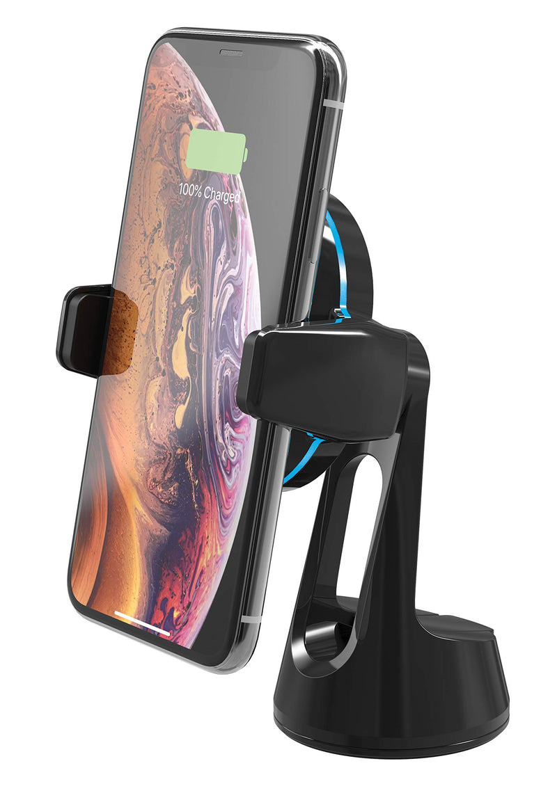 [Australia - AusPower] - Scosche MGQWD-XTET MagicGrip Suction Cup Wireless Charging Phone Mount for Car, Black 