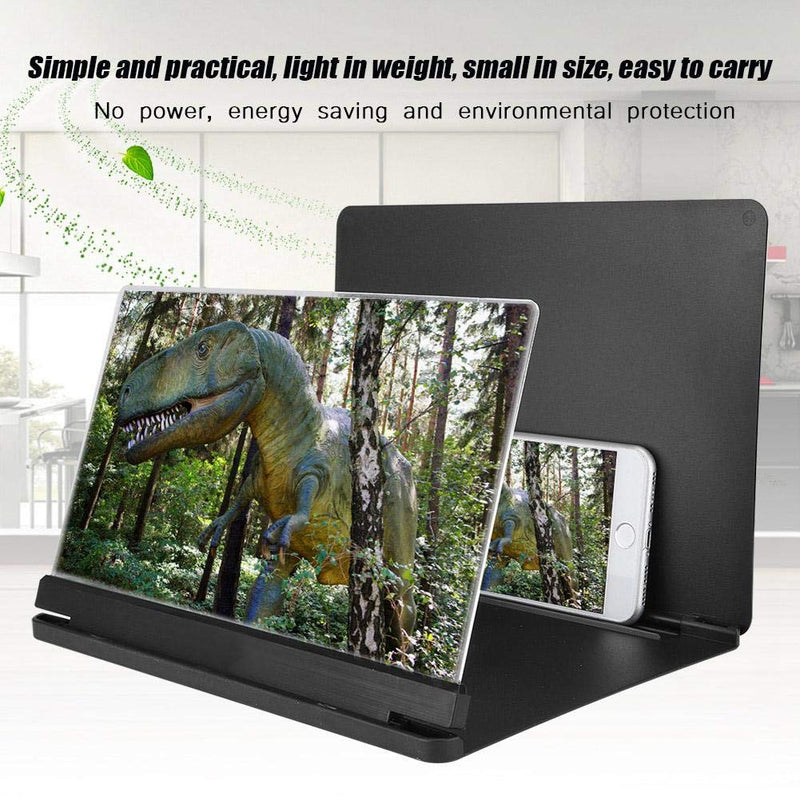 [Australia - AusPower] - Lazmin112 Universal Mobile Phone Screen Magnifier,Portable 12 inches 4~6 Times Zooming Folding Phone Holder Stand Bracket Optical Magnification Cellphone Magnifier for Movies,Videos 