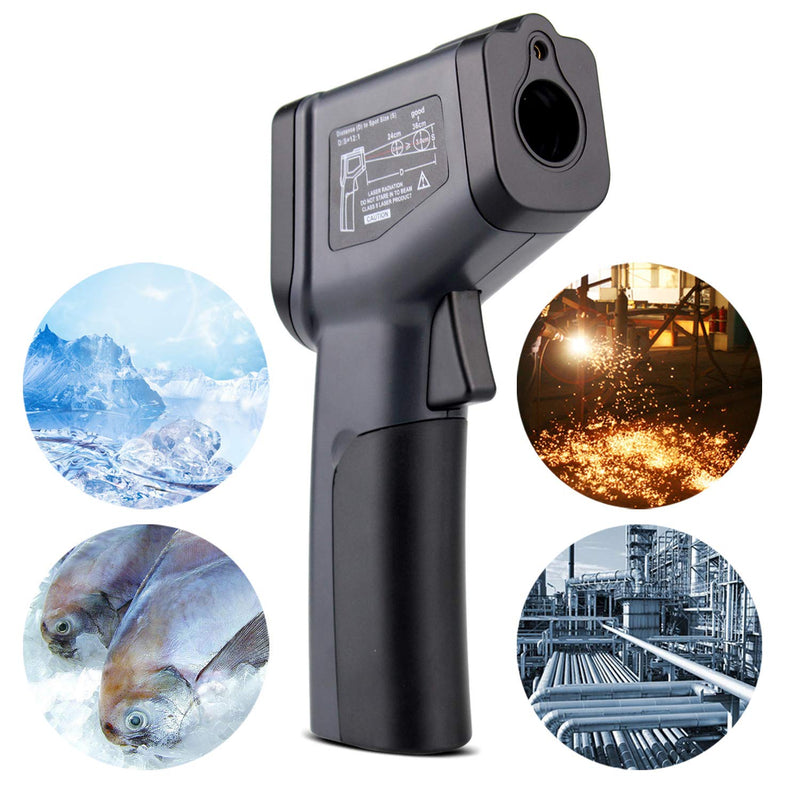 [Australia - AusPower] - Kaemeasu Digital Infrared Thermometer -58℉-716℉ (-50℃ to 380℃) High Precision Handheld Non-Contact Electronic Thermometer Gun KM-380 