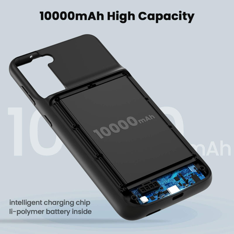 [Australia - AusPower] - NEWDERY Galaxy S21 Plus(6.7") Battery Case 10000mAh, Fast Charging & Qi Wireless & Android Auto & Samsung Dex Supported, Extended Battery Charger Protective Case for Samsung Galaxy S21+ 6.7" 
