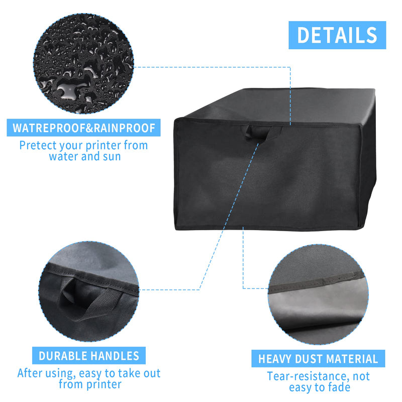 [Australia - AusPower] - Jungda Printer Dust Cover, 600D Waterproof Universal Printer Cover for HP/EPSON/Canon/Brother Printer Protector - 16 x 12 x 8 Inch 16" x 12" x 8" 