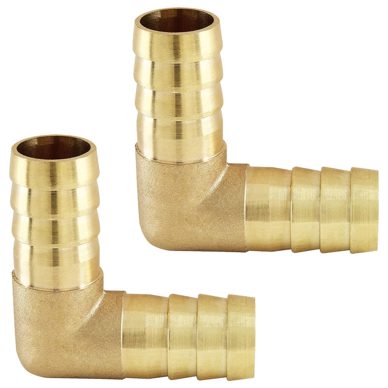 [Australia - AusPower] - Zorfeter 2 Pack Brass Hose Barb Fitting 5/8" 16mm Hose ID/Hose Barb 90 Degree L Right Angle Elbow Barbed Brass Fitting 5/8 inch to 5/8 inch 