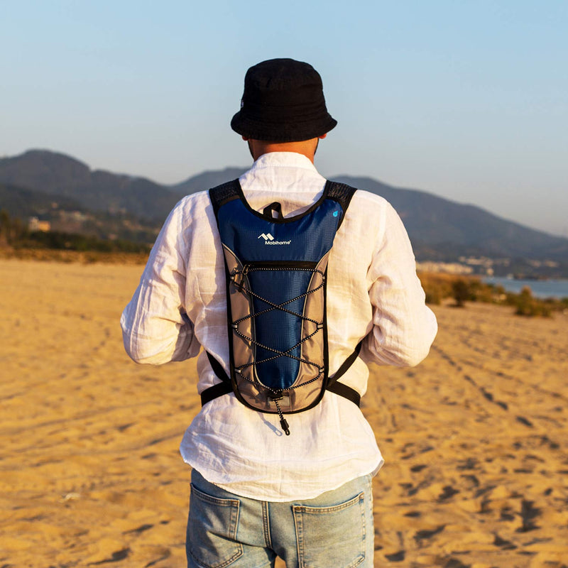 [Australia - AusPower] - Mobihome Hydration Backpack Lightweight Sport Daypack & Bike Backpacks with 2L Leak Proof Water Bladder, Adjustable Padded Shoulder, Chest & Waist Straps for Running, Hiking, Cycling, Climbing Black 