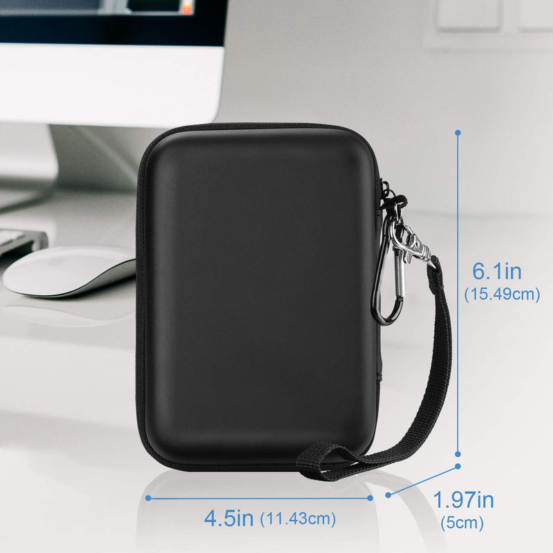 [Australia - AusPower] - ProCase Hard Drive Case 2.5 Inch for Elements WD My Passport Canvio Basics Seagate Backup Plus Slim Expansion 1TB 2TB 3TB 4TB, Portable External Hard Drive Carrying Case -Black Black 