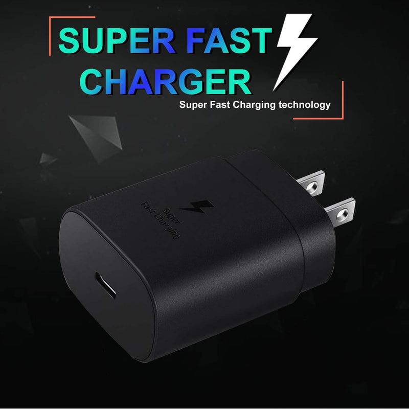 [Australia - AusPower] - 25W USB Wall Charger Travel Adapter with Type-C Charging Cable – 3A/5V Single Port Samsung Fast Charger Compatible with S10, S20, S20 Ultra, S20+, Note 10, Note 10+, Galaxy S1, S1 Ultra, S1+ 
