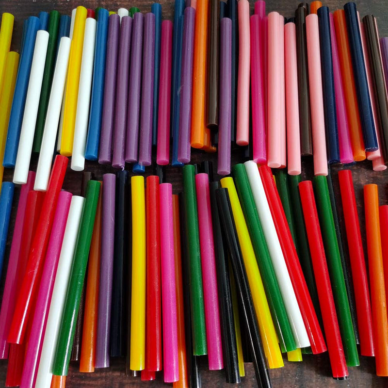 [Australia - AusPower] - Color Hot Glue Gun Glue Sticks 120 PCS 12 Colors Mini Glue Gun Sticks 7mm 100mm Colored Hot Glue Sticks) Colored, 120 Pcs 
