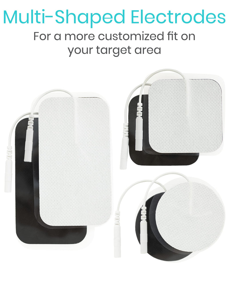 [Australia - AusPower] - Vive Tens Unit Muscle Stimulator- Stim Machine with Self Sticking Electrodes Pads, Massager for Upper & Lower Back, Sciatica, Neck Pain Relief, Electric Shock Therapy for Muscles & Pain Management 