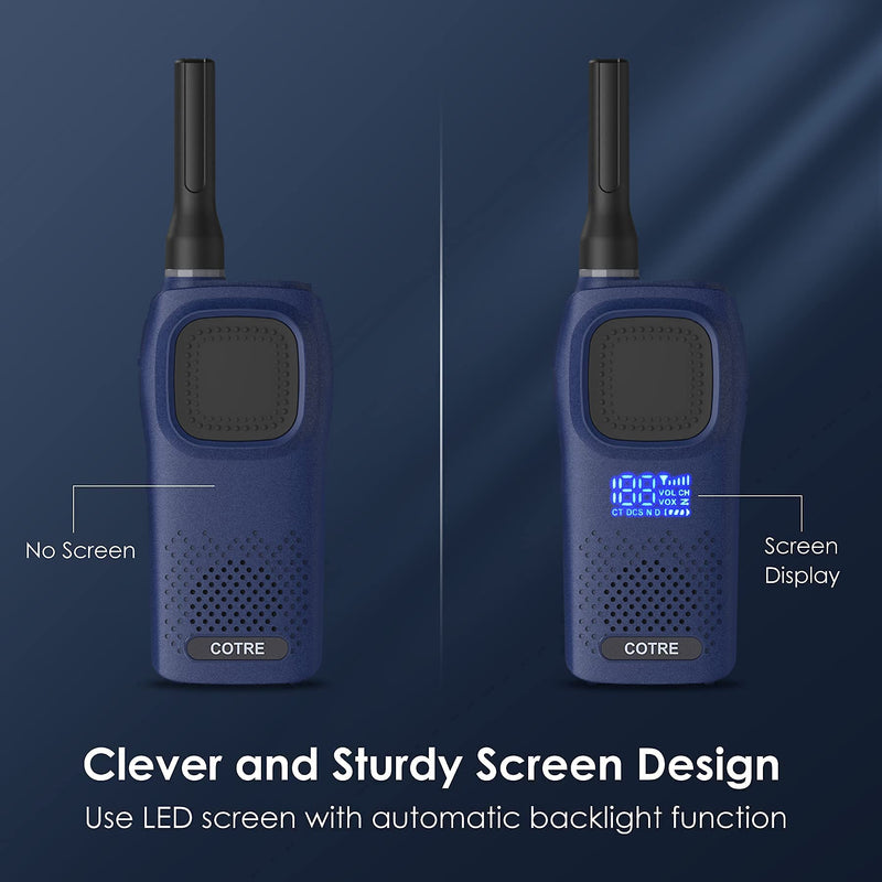 [Australia - AusPower] - COTRE DMR 2 Way Radio - Digital&Analog Business Walkie Talky for Adults, Up to 2W Long Range Walky Talky, Automatic Backlight LED Screen, 30H Stanby Time, 2 Charging Mode 