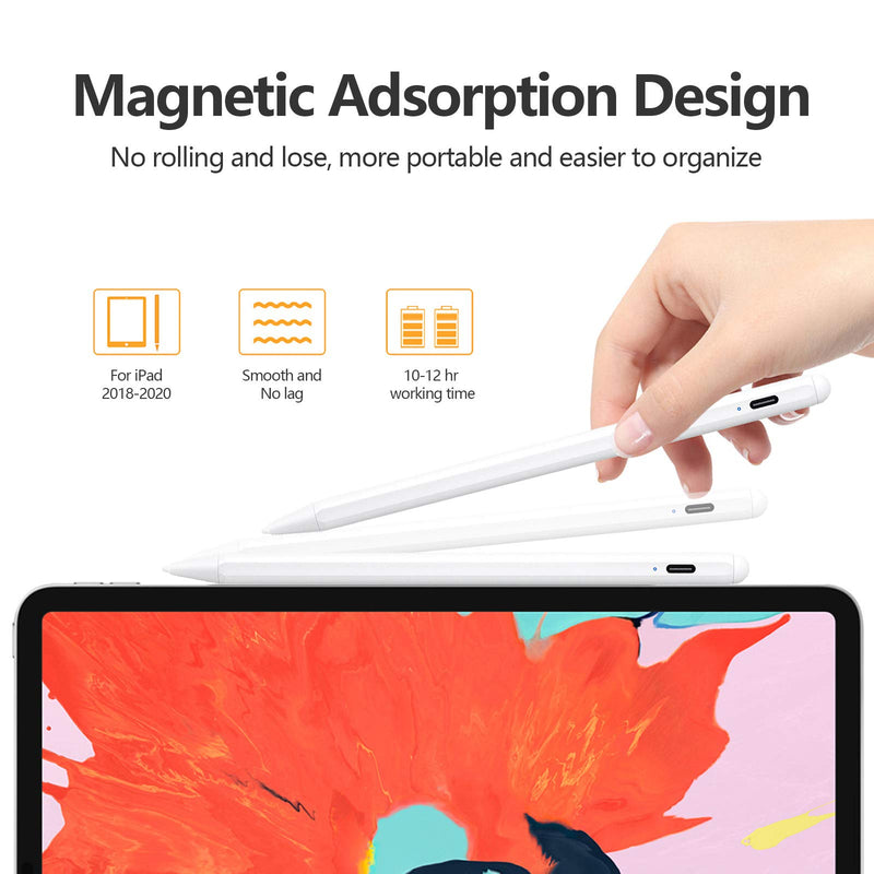[Australia - AusPower] - Stylus Pen for ipad 9th/8th/7th/6th Generation (2018-2021), Active Pencil Compatible with iPad Mini 6th/5th Gen, iPad Pro (11/12.9 Inch), iPad Air 3rd/4th Gen, with Palm Rejection and Magnetic Design 