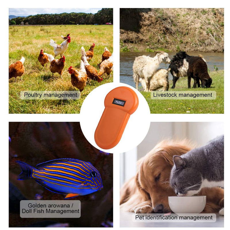 [Australia - AusPower] - Pet Microchip Scanner, 134.2KHZ Electronic Animal ID Reader with Real time LCD Display, Built in Buzzer Charged by USB, for Poultry/Livestock Management 