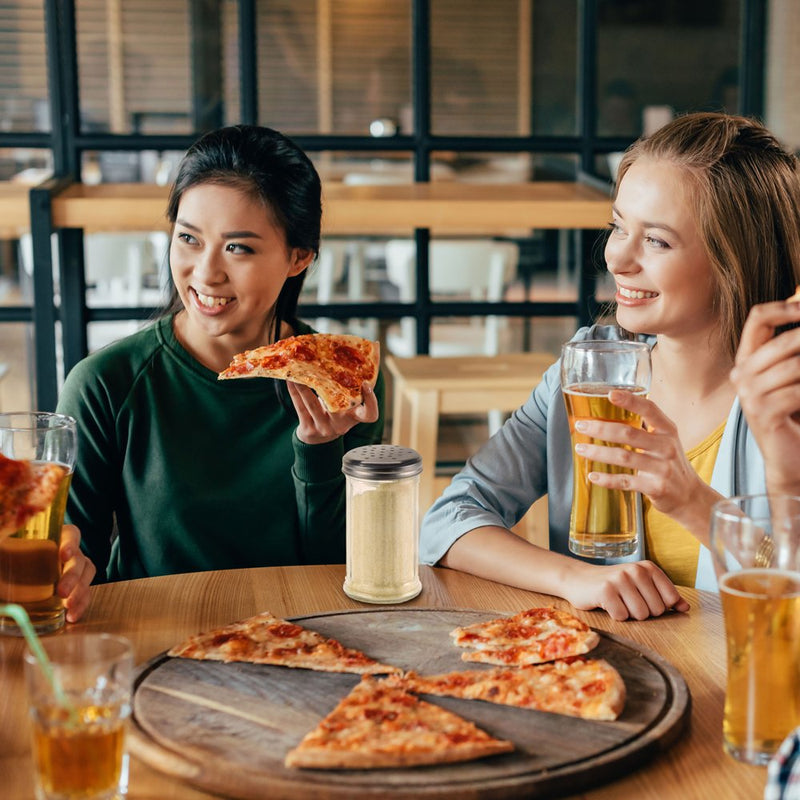 [Australia - AusPower] - Spice & Cheese Shaker - 12 oz. Glass Server with Metal Lid and Extra Large Holes for Parmesan and Mozzarella by Back of House Ltd. 