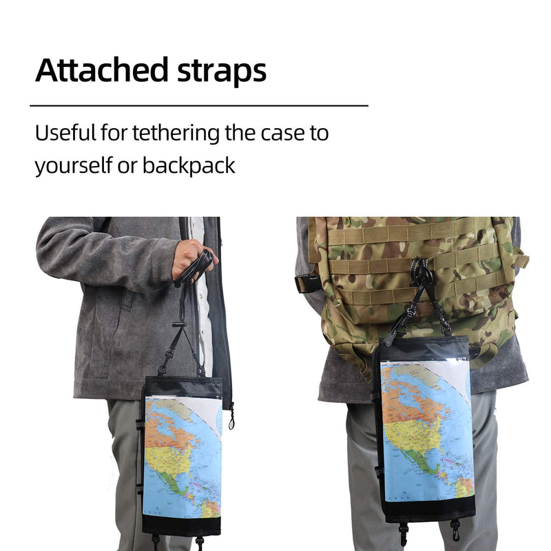 [Australia - AusPower] - KOSIBATE Map Case, Waterproof Military Hiking Map Pouch Holder with Clear Window & Lanyard 