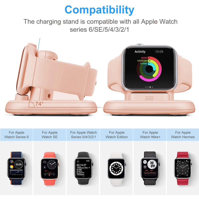 [Australia - AusPower] - LUKKAHH Charger Stand for Apple Watch,Magnetic Wireless Charging Station,Compatible with iWatch Apple Watch SE Series 6/5/4/3/2/1/44mm/42mm/40mm/38mm,Night Stand Charging Dock - Rose Gold… 