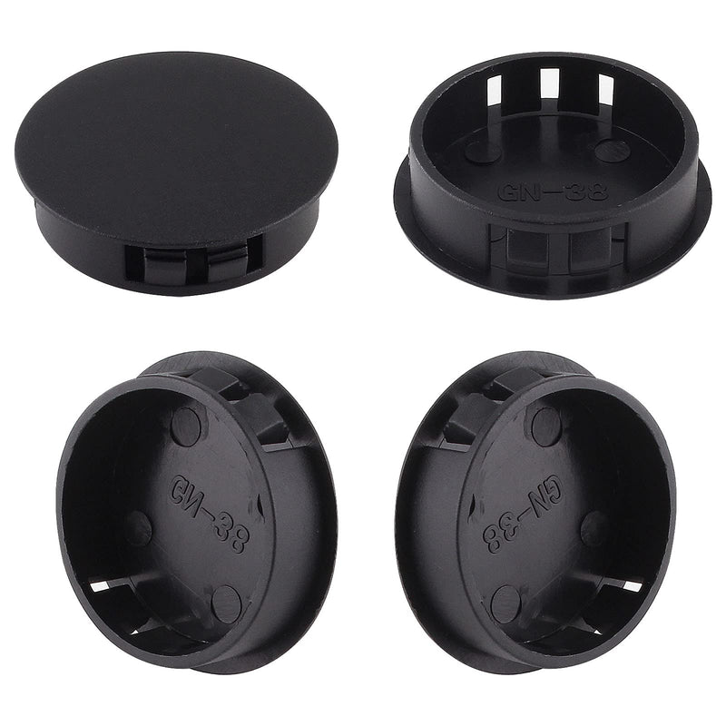 [Australia - AusPower] - Jersvimc 25Pcs 1 1/2 Inch(38mm) Black Hole Plug Plastic Hole Cover, Round End Cap Plug Flush Type Tube Insert Plug, Pipe Post Plug Panel Plug for Chair Furniture Glide Protectors 1 1/2" / 38mm(25Pcs) 