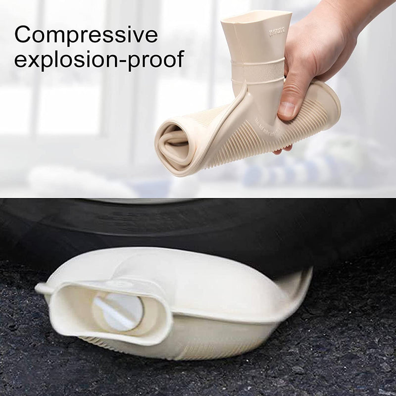 [Australia - AusPower] - OliviaLiving Hot Water Bag Hot Water Bottle 2 Liter Heat Up and Refreezable Hot Cold Pack with Knit Cover for Pain Relief Hot Cold Therapy, Cartoon Owl Gray 
