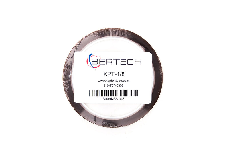 [Australia - AusPower] - Bertech - KPT-1/8 Kapton Tape, 1 Mil Thick, 1/8 Inches Wide x 36 Yards Long, Kapton Film with Silicone Adhesive, 3 Inch Core, RoHS and REACH Compliant Amber 0.13 Inches 